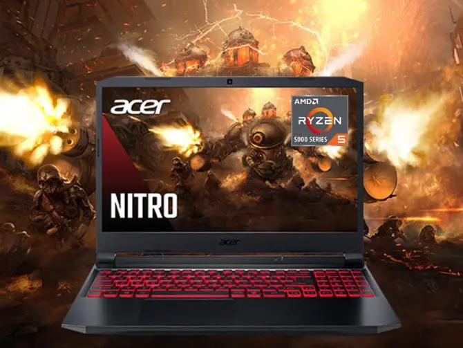 Acer Nitro 5 AN515-45-R83Z Gaming Laptop, AMD Ryzen 5 5600H Hexa-Core Processor | NVIDIA GeForce GTX 1650 | 15.6
