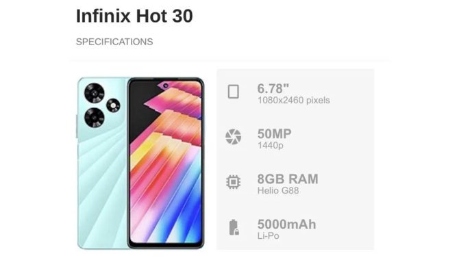 Infinix Hot 30 Price & Specs in Pakistan